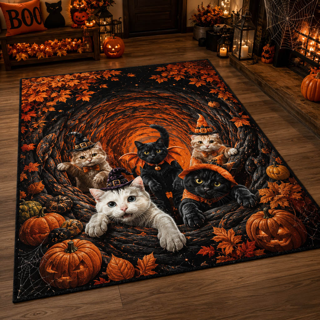 Coven Cat Gathering Area Rug NCU0HH2077