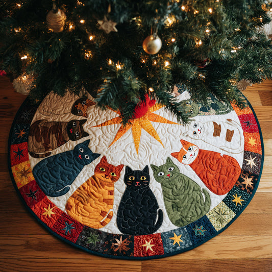 Coven Cat Quilted Christmas Tree Skirt NCU0HH1155
