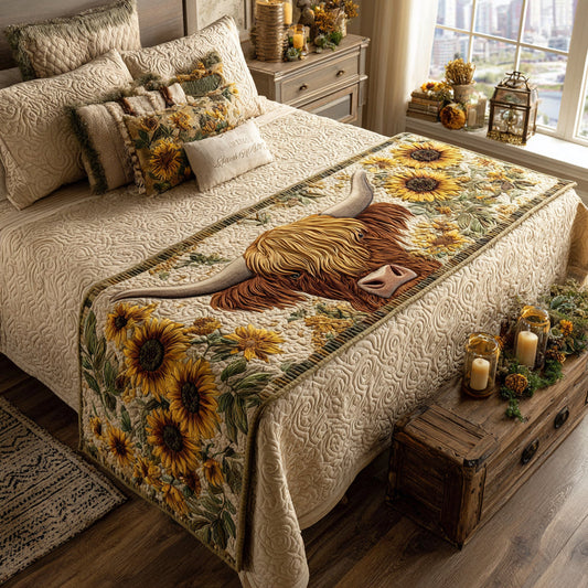 Cow Blossom Quilted Bed Runner NCU0DV8844