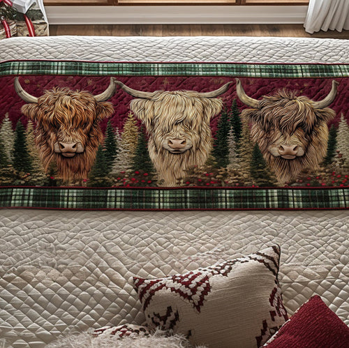 Cow Christmas Delight Quilted Bed Runner NCU0DV8848