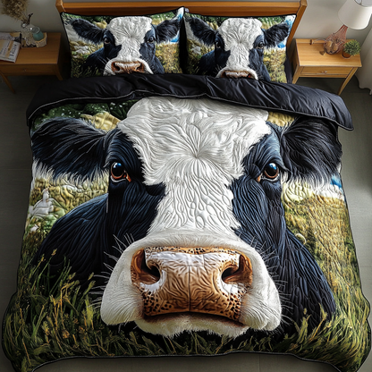 Cow Comfort 3-Piece Quilted Bedding Set NCU0DK6315