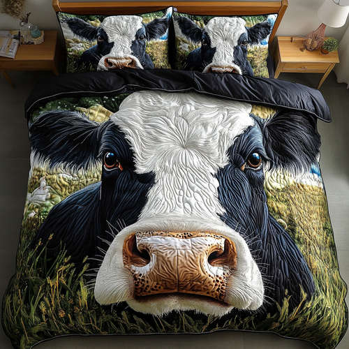 Cow Comfort 3-Piece Quilted Bedding Set NCU0DK6315