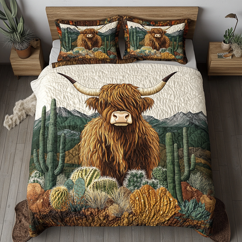 Cow Country 3-Piece Quilted Bedding Set NCU0DK7008