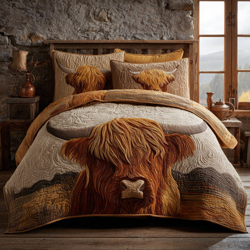 Cow Whispers 3-Piece Quilted Bedding Set NCU0DV8870