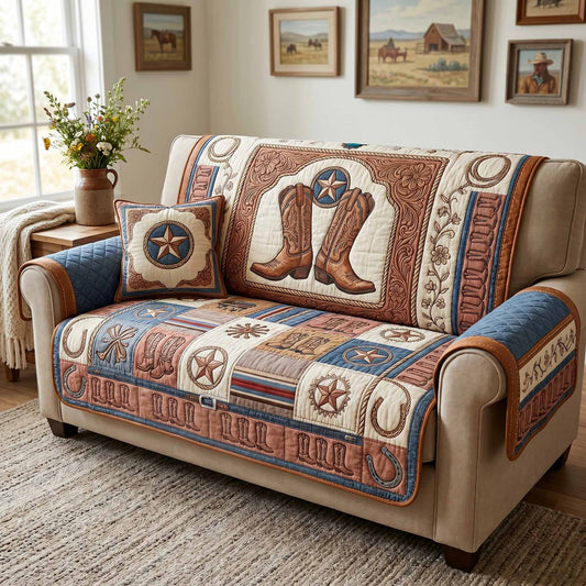 Cowboy Boots Quilted Sofa Cover NCU0XD2850