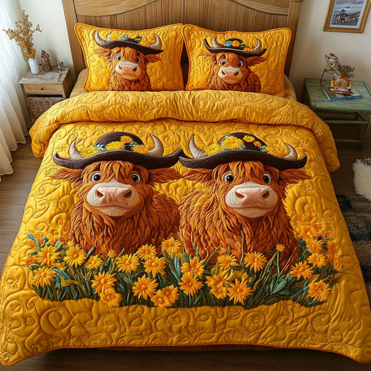 Cowboy Calves 3-Piece Quilted Bedding Set NCU0NT5545