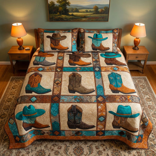 Cowboy Classic 3-Piece Quilted Bedding Set NCU0DK12162