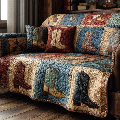 Cowboy Classics Grid Quilted Sofa Cover NCU0XD2127