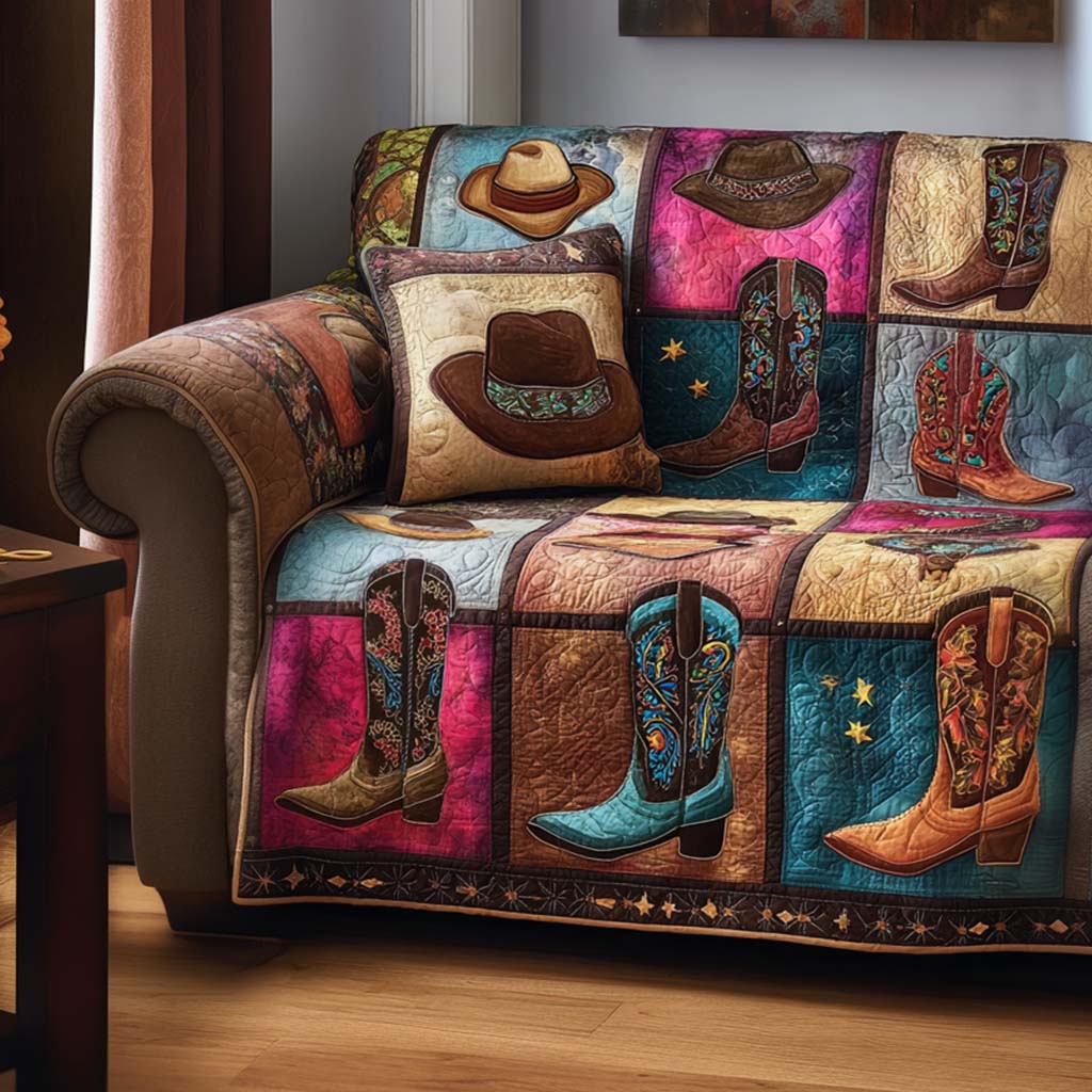 Cowboy Code Quilted Sofa Cover NCU0NT10807
