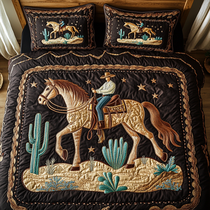 Cowboy Comfort 3-Piece Quilted Bedding Set NCU0VH3161