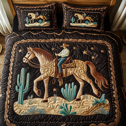 Cowboy Comfort 3-Piece Quilted Bedding Set NCU0VH3161