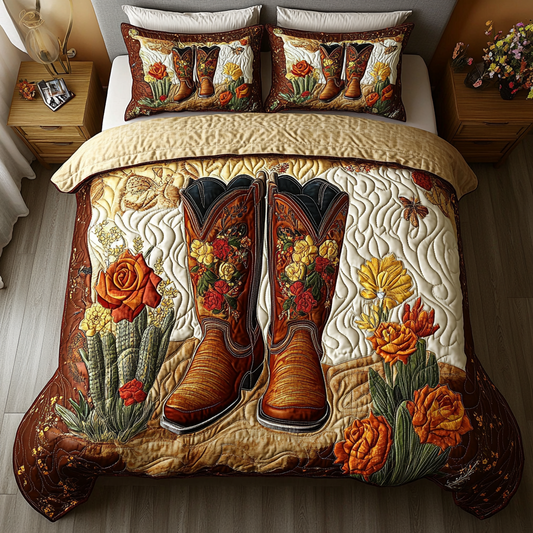 Cowboy Comfort 3-Piece Quilted Bedding Set NCU0VH3238