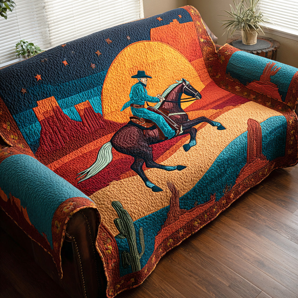 Cowboy Dawn Quilted Sofa Cover NCU0TD1405