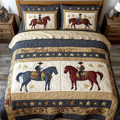 Cowboy Elegance 3-Piece Quilted Bedding Set NCU0VH2260