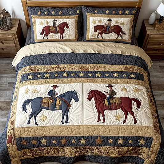 Cowboy Elegance 3-Piece Quilted Bedding Set NCU0VH2260