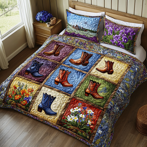 Cowboy Essence 3-Piece Quilted Bedding Set NCU0DK6835