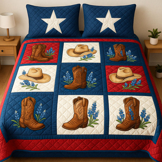 Cowboy Essence 3-Piece Quilted Bedding Set NCU0NT5955