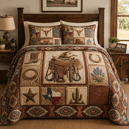 Cowboy Legacy 3-Piece Quilted Bedding Set NCU0QD035