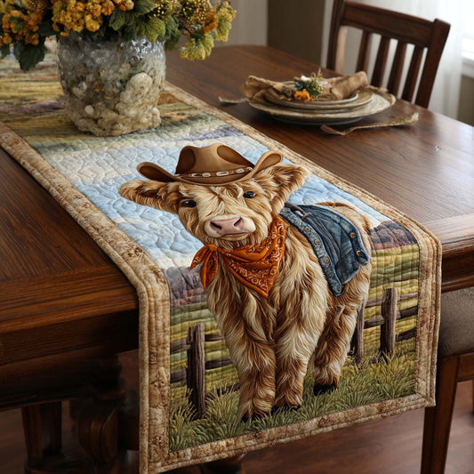 Cowboy Longhorn Quilted Table Runner NCU0NT11626