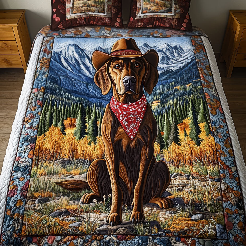 Cowboy Pointer 3-Piece Quilted Bedding Set NCU0NT5220