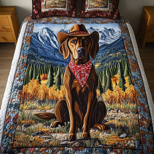 Cowboy Pointer 3-Piece Quilted Bedding Set NCU0NT5220