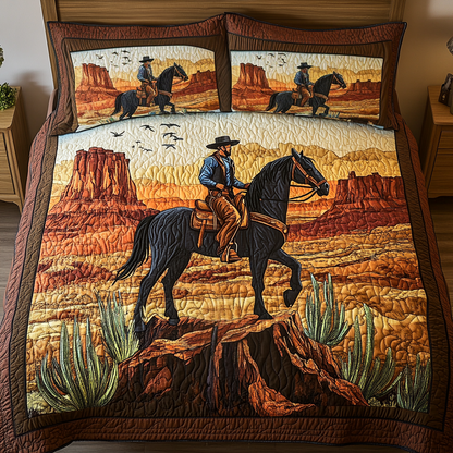 Cowboy Ride 3-Piece Quilted Bedding Set NCU0VH588
