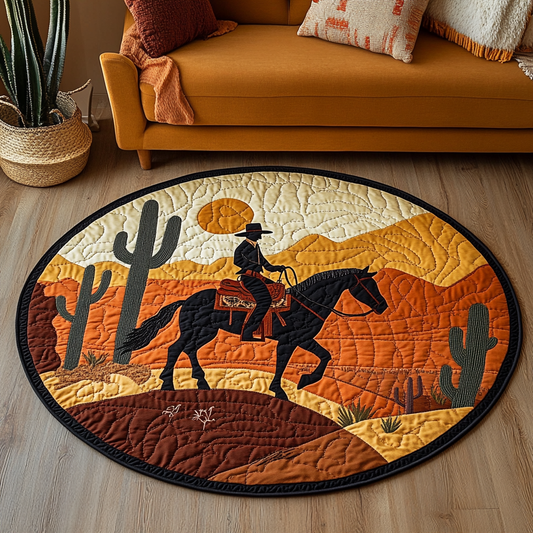Cowboy Roots Quilted Round Mat NCU0DK7143