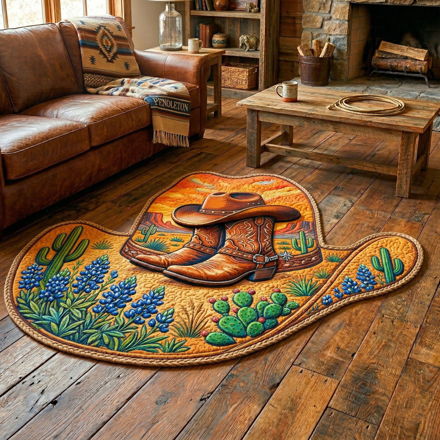 Cowboy Spirit Custom Shape Area Rug NCU0NT12668
