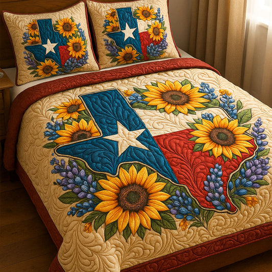 Cowboy State 3-Piece Quilted Bedding Set NCU0NT6345