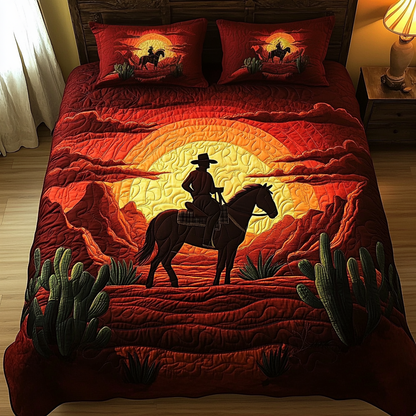 Cowboy Trail 3-Piece Quilted Bedding Set NCU0VH586
