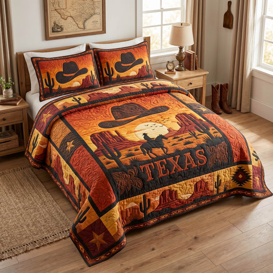 Cowboy Trails 3-Piece Quilted Bedding Set NCU0TD2770