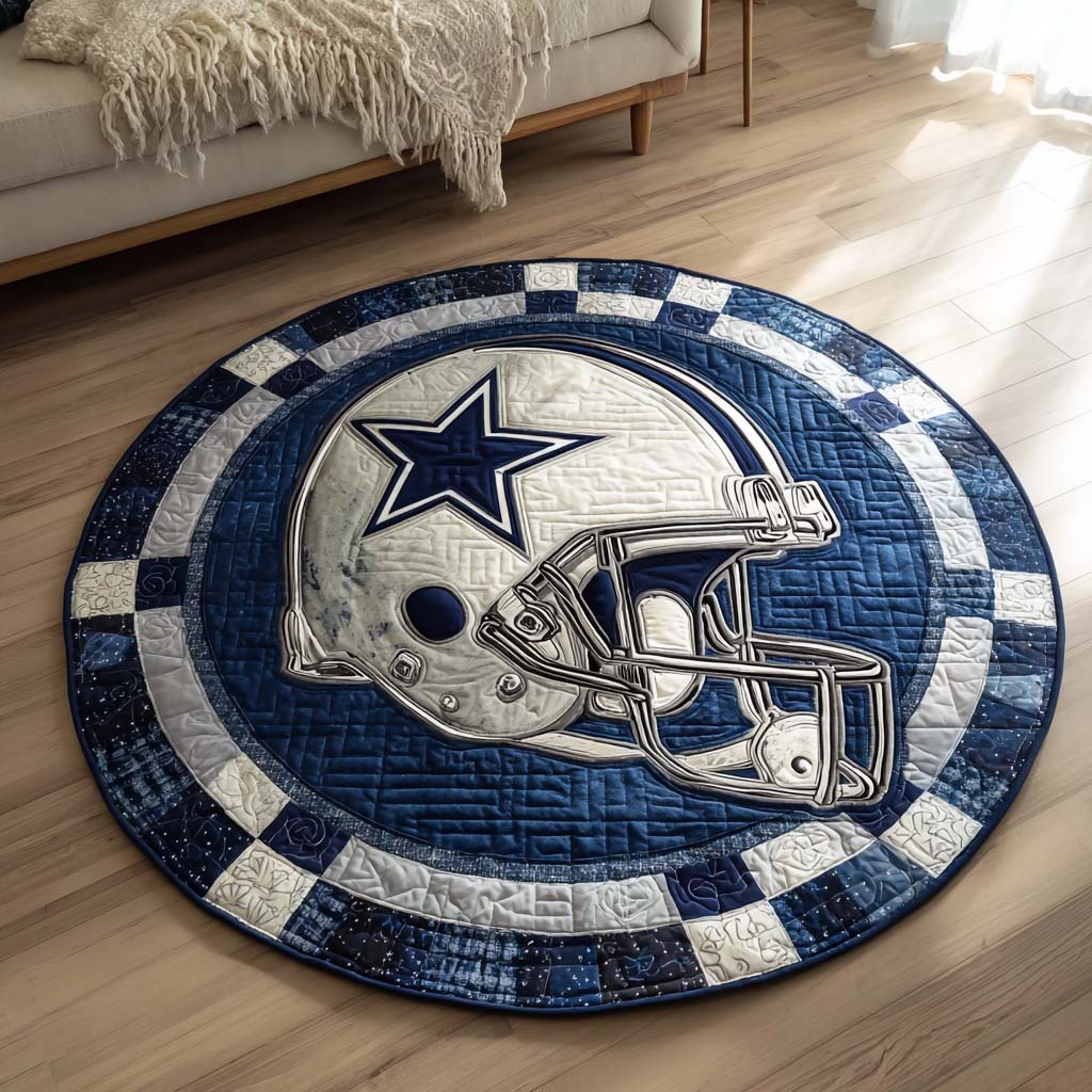 Cowboys Football Quilted Round Mat NCU0HH1815