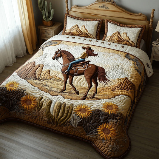 Cowgirl Charm 3-Piece Quilted Bedding Set NCU0DV6636