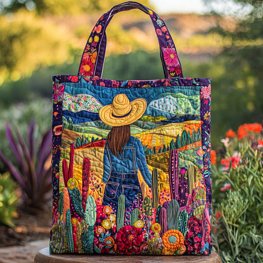 Cowgirl Horizon Quilted Tote Bag NCU0DV7245