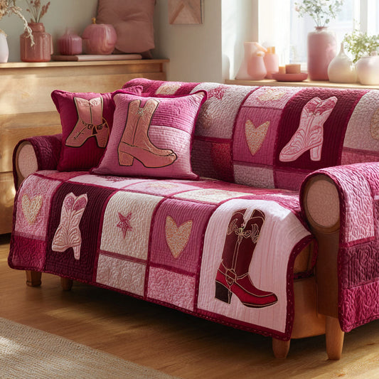 Cowgirl Sweetheart Quilted Sofa Cover NCU0TV1413