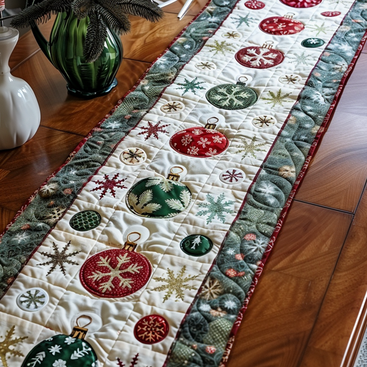 Cozy Christmas Quilted Table Runner NCU0PT161