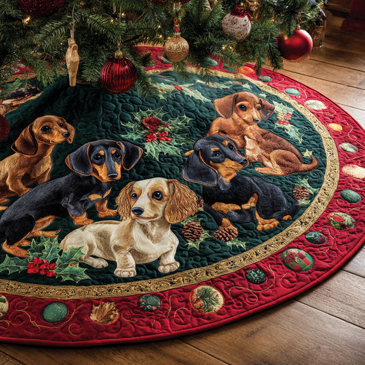 Dachshund Quilted Christmas Tree Skirt NCU0VT273