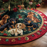 Cozy Dachshund Eve Quilted Christmas Tree Skirt NCU0DV7954