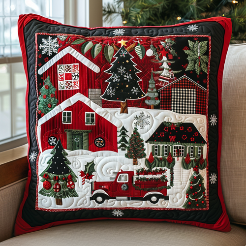 Cozy Village Christmas Quilted Pillow Case NCU0NT080