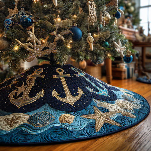 Cozy Anchor Lane Christmas Quilted Tree Skirt NCU0TH3676