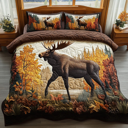 Cozy Antlers 3-Piece Quilted Bedding Set NCU0DV7076