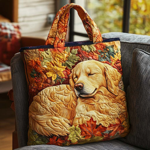 Cozy Autumn Pup Quilted Tote Bag NCU0NT8793