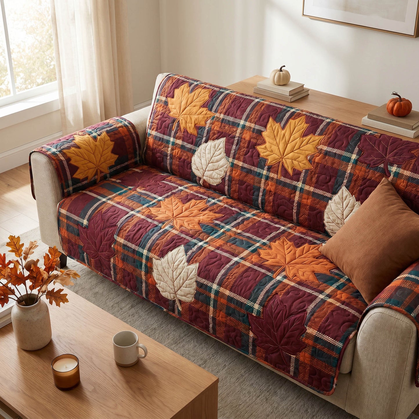 Cozy Autumn Quilted Sofa Cover NCU0TD2869