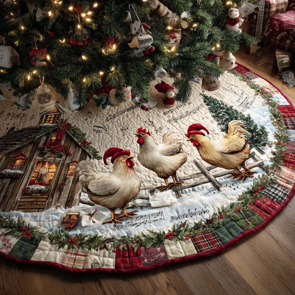 Cozy Barnyard Christmas Quilted Tree Skirt NCU0XD1988
