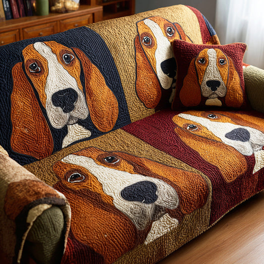 Cozy Basset Quilted Sofa Cover NCU0TD2178