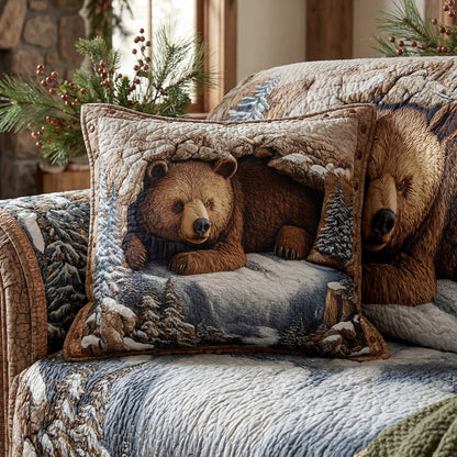 Cozy Bear Lodge Quilted Pillow Case NCU0PT9782