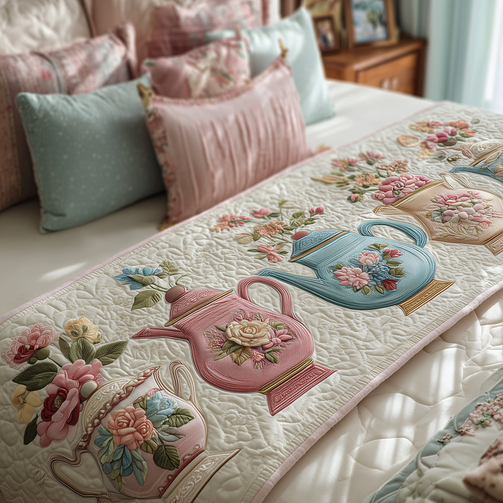 Cozy Bloom Pour Quilted Bed Runner NCU0TH3559