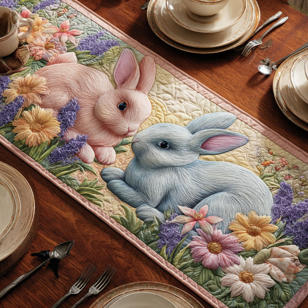 Cozy Bunny Quilted Table Runner NCU0TD2318