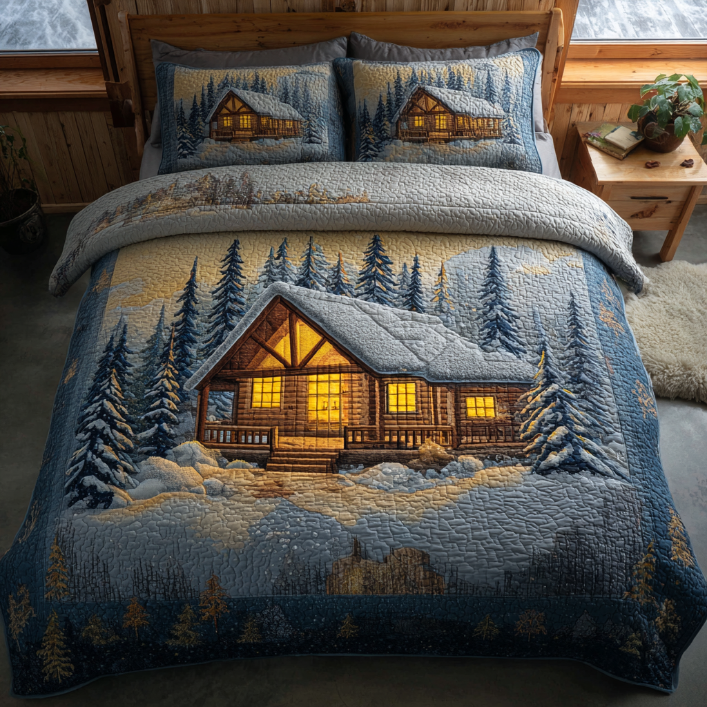 Cozy Cabin 3-Piece Quilted Bedding Set NCU0DK11073