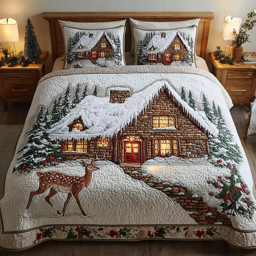 Cozy Cabin 3-Piece Quilted Bedding Set NCU0DK11155